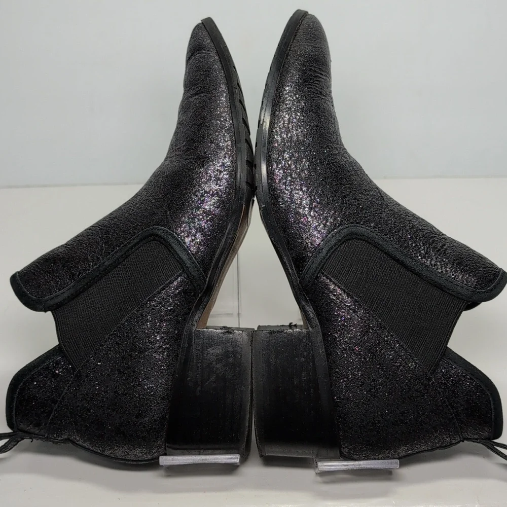 Donald Pliner Darla black glitter ankle boorie boots womans size 6.5
